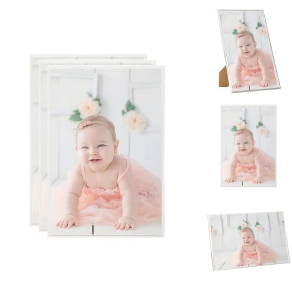 Fotorammer - Living billedrammer 3 stk. til bord 21x29,7 cm MDF sølvfarvet