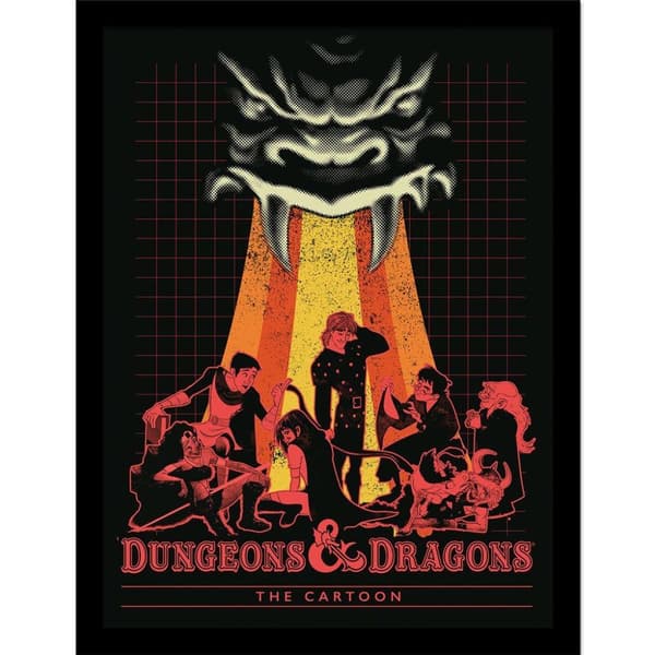 Dungeons & Dragons The Cartoon Vhs Framed Poster Black/Orange/Red 40cm x 30cm