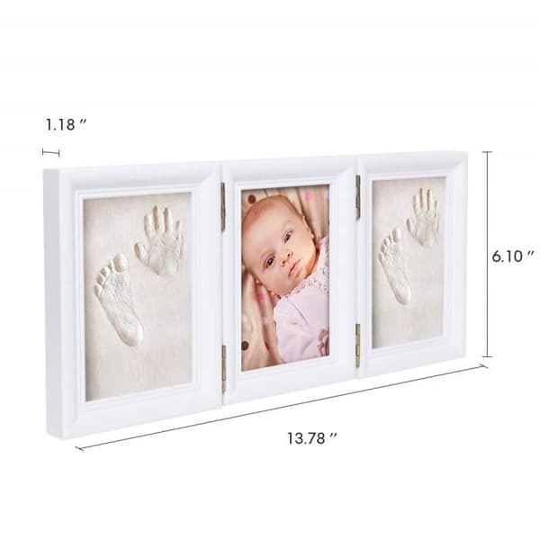 Baby Handprint eller Footprint Keepsake Kit med träram