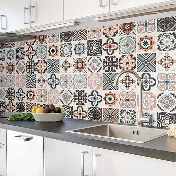 Självhäftande kakeltapet 60 x 300 cm PVC Modern stil Vattentät väggdekor dekoration