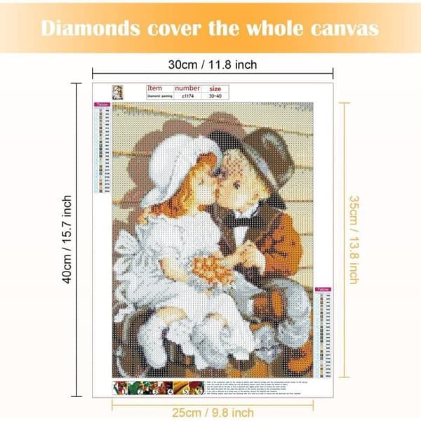 5D Diamond Painting Kit Full Drill Arts Hantverk Hem Väggdekoration Pojke och flicka 30x40cm