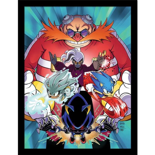 Sonic The Hedgehog Issue 14 Cover Framed Poster Multicoloured 40cm x 30cm