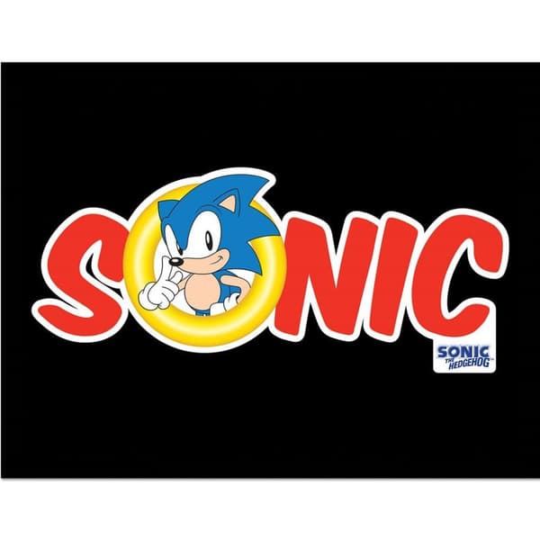 Sonic The Hedgehog Logo Framed Poster Black/Red 40cm x 30cm
