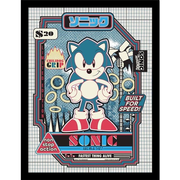 Sonic The Hedgehog Built For Speed Framed Poster Multicoloured 40cm x 30cm