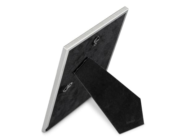 Hama 00057827, Enkel bilderamme, Aluminium, Glass, Velvet (kamera etui), Sort, Grå, Bord, Vegg, 10 x 15 cm, Rektangulær