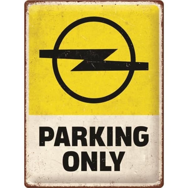Metallskylt 30 x 40 cm Opel: Endast parkering