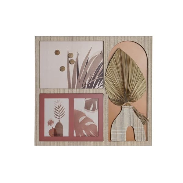 Fotoram DKD Home Decor 43 x 1,2 x 40 cm Naturell Multicolour Trä MDF Boho