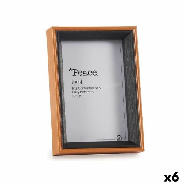 Fotoram Glas Svart Brun Trä MDF (12 x 17 x 3 cm) (6 antal)