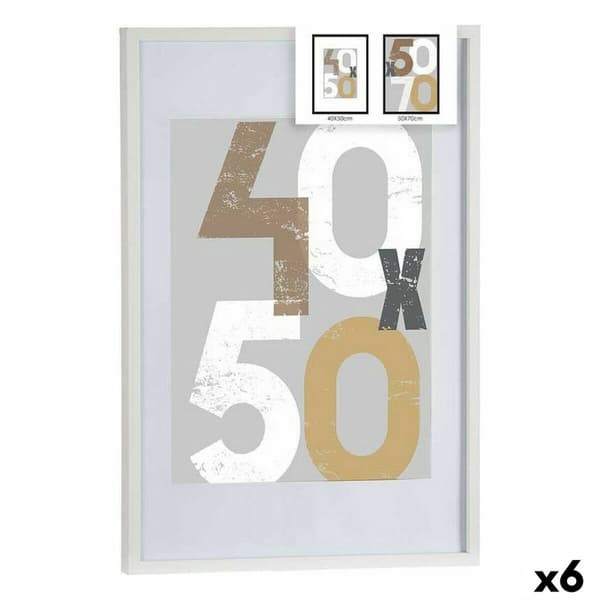 Fotoram 52,5 x 2,5 x 72,5 cm Vit Plast Trä MDF (6 antal)