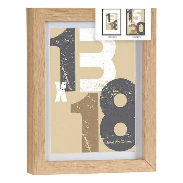 Fotoramme 18 x 23 x 2,5 cm Natur Glas Træ MDF (6 enheder)