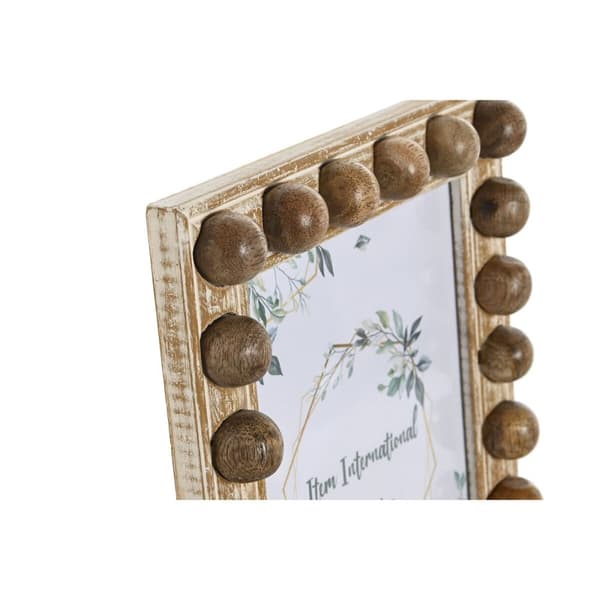 Fotoramme Home ESPRIT Hvid Brun Krystal Mangotræ 21 x 3 x 26 cm