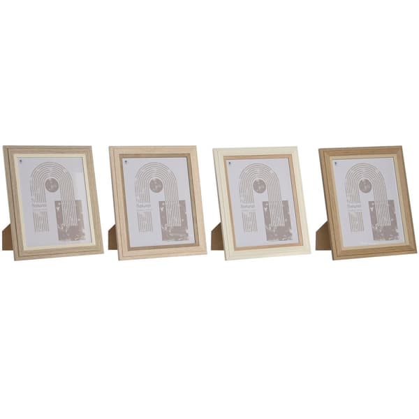 Fotoramme Home ESPRIT Krystal Træ MDF Skandinavisk 23 x 2,8 x 28 cm (4 enheder)