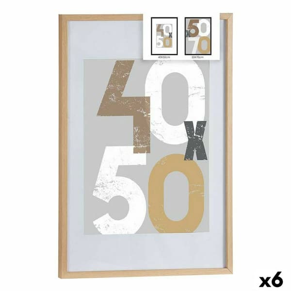 Fotoramme 52,5 x 2,5 x 72,5 cm Naturell Plast Tre MDF (6 enheter)