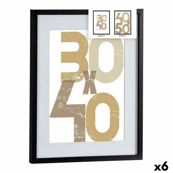 Fotoramme for vegg Svart Plast Tre MDF 42,5 x 2,5 x 52,5 cm (6 enheter)