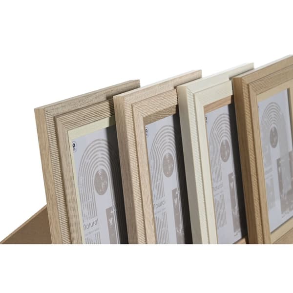 Fotoramme Home ESPRIT Flerfarget Krystall Tre MDF Skandinavisk 13 x 2,8 x 18 cm (4 enheter)
