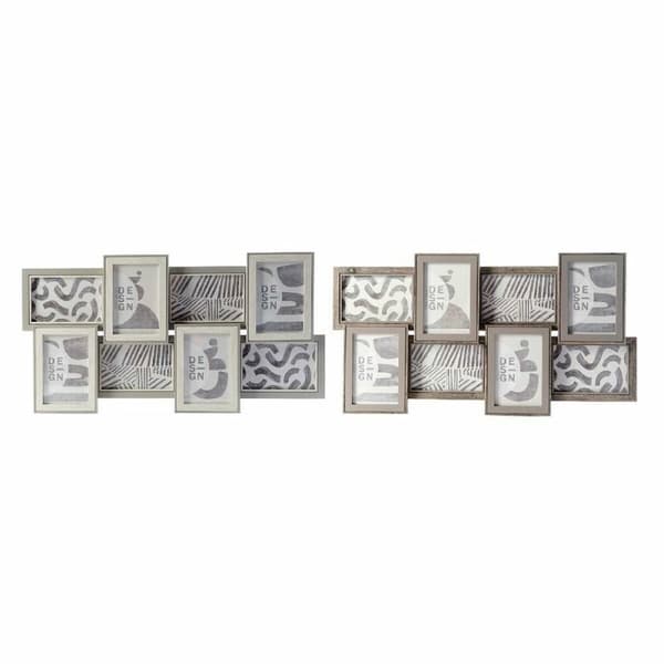 Kuvakehys DKD Home Decor 60 x 3 x 32 cm Kristalli Harmaa Ruskea Puu MDF Kaupunki (2 osaa)