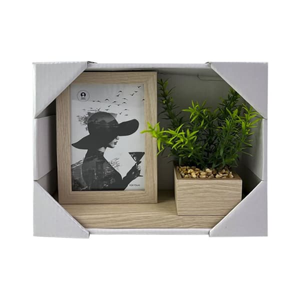 Kuvakehys Home ESPRIT Luonnollinen Puu MDF Skandinaavinen 25 x 7 x 19 cm
