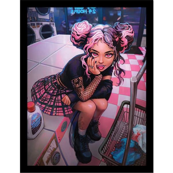 Ivy Dolamore Midnight Laundromat Framed Poster Multicoloured 40cm x 30cm