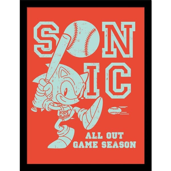 Sonic The Hedgehog All Out Game Säsong Inramad Poster Multicoloured 40cm x 30cm