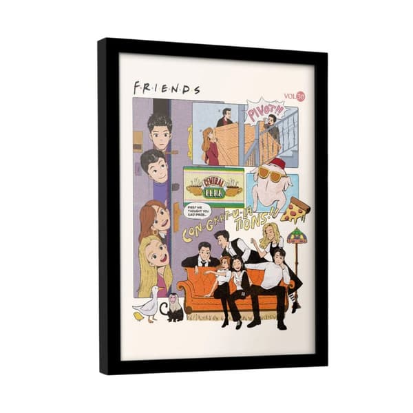 Friends 30 Years Comic Framed Poster