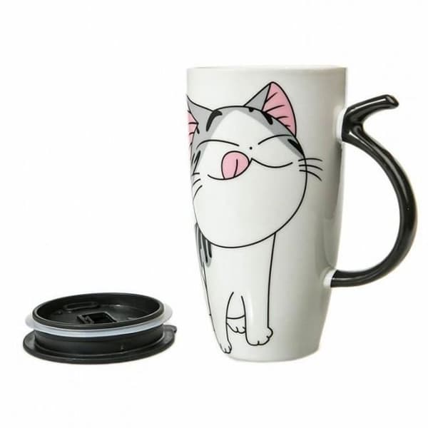 JÄTTE LUCKY CAT MUGG Asiatisk Kawaii Design