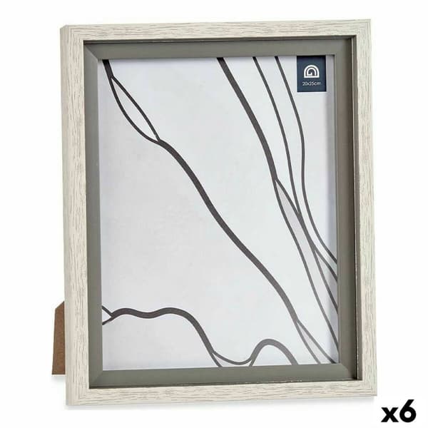 Fotoram 24 x 2 x 29 cm Glas Grå Trä Brun Plast (6 antal)