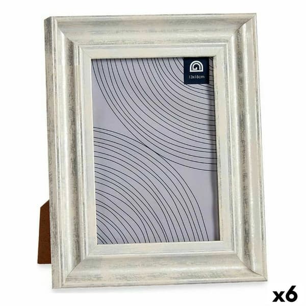 Fotoram 19 x 2 x 24 cm Glas Silvrig Trä Brun Plast (6 antal)