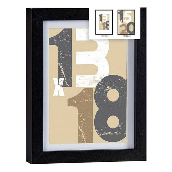 Fotoram 18 x 23 x 2,5 cm Svart Glas Trä MDF (6 antal)