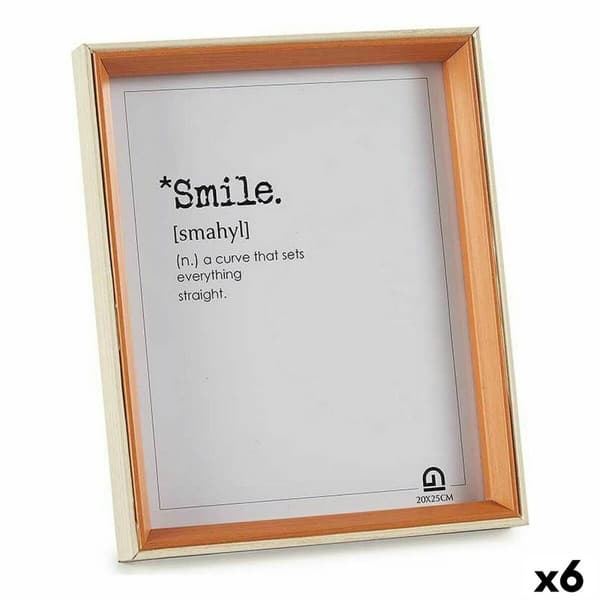 Fotoram 22 x 27 x 3 cm Glas Brun Vit Trä MDF (6 antal)