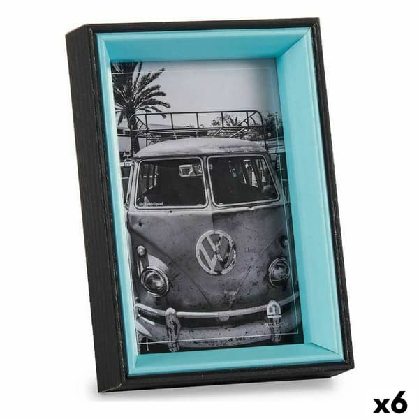 Fotoram 3 x 17 x 12 cm Glas Svart Blå Trä MDF (6 antal)