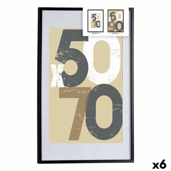 Kuvakehys 62,5 x 2,5 x 92,5 cm Musta Muovinen Puu MDF (6 osaa)
