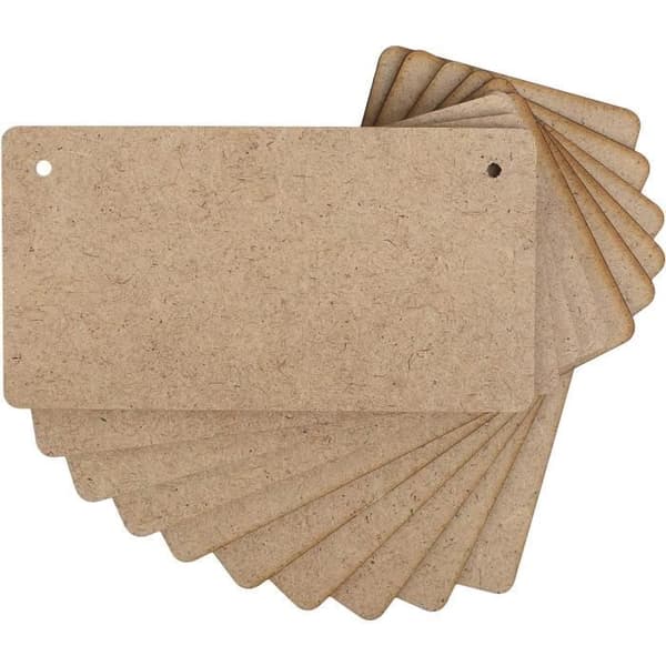 10 x MDF skyltar rektangulär form - Creative Deco - 150 x 80 x 3-4 mm