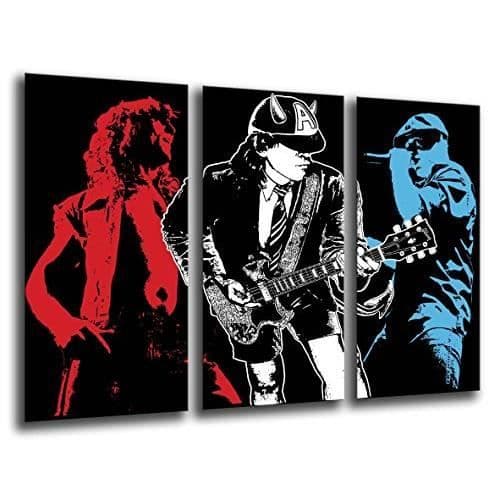 Modernt fotografiskt bord, tryck på trä, ACDC, rockmusik, 97 x 62 cm, ref. 26108 26108