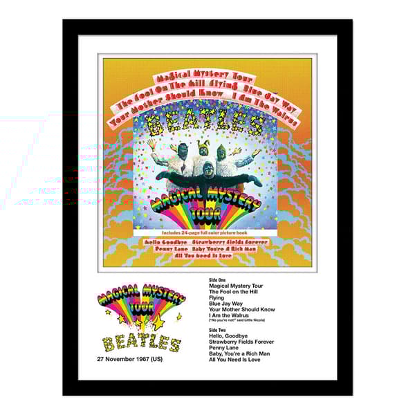 The Beatles Magical Mystery Tour Inramad Print Multicoloured 40cm x 30cm