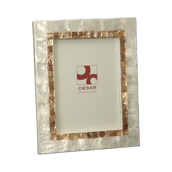 Fotoramme Alexandra House Living Brun Perlemor 19 x 1 x 24 cm