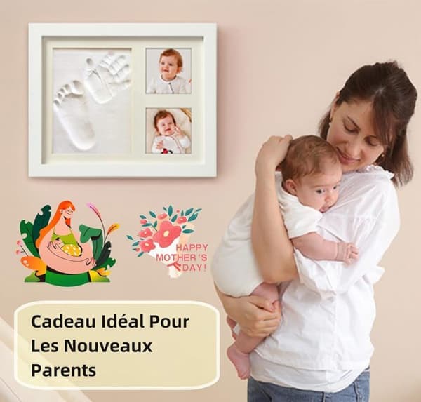 Kreativ babyhand- och fotavtrycksram Baby Memorial fotoram rumsdekor