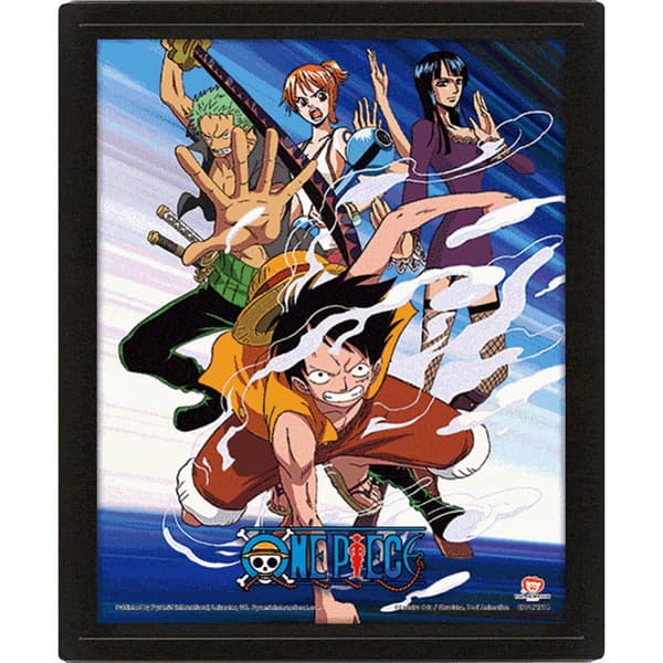 One Piece Assault 3D Framed Picture Multicoloured 25cm x 20cm