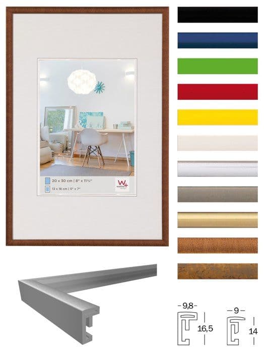 Walther design fotoram - KVX460G3 - Guld fotoram 40 x 60 cm med konstglas 3-pack, New Lifestyle plastram