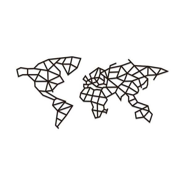 Pusselvägg i trä - EWA ECO-WOOD-ART - Världskarta 116 cm - Polygonal - Asymmetrisk - Samtida