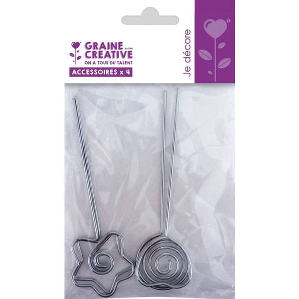 Fotoram - Kreativa frö - 4 delar - Metall - Silverfärgad - 11 cm