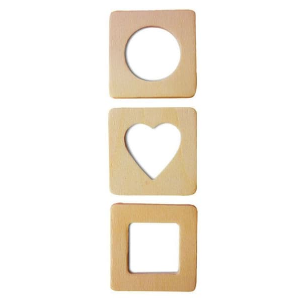 Fotrahållare - Naturlig - Mini magnetram x3 - Trä - Rektangulär - Seddontemporär