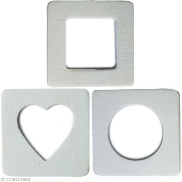 Fotrahållare - Naturlig - Mini magnetram x3 - Trä - Rektangulär - Seddontemporär