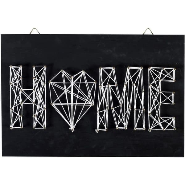 Tablå Snöre Konst - Graine Creative - 30 x 20 cm - Svart - Trä - Utformning i modern stil