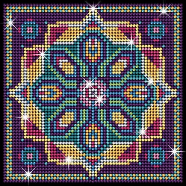 Bordskonst Diamant Strass och diamanter Mandala - Konstdiamant Flerfärgad - Sortiment.