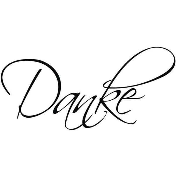 Tamp. ”Danke” trä, 3x6cm, ref.13181