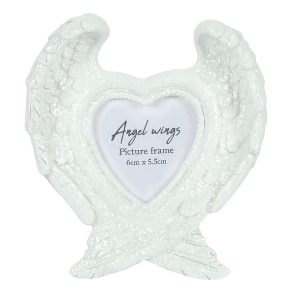 Something Different Glitter Angel Wing Photo Frame White One Size