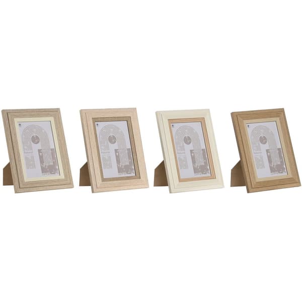 Fotoram Home ESPRIT Multicolour Glas Trä MDF Skandinavisk 13 x 2,8 x 18 cm (4 antal)