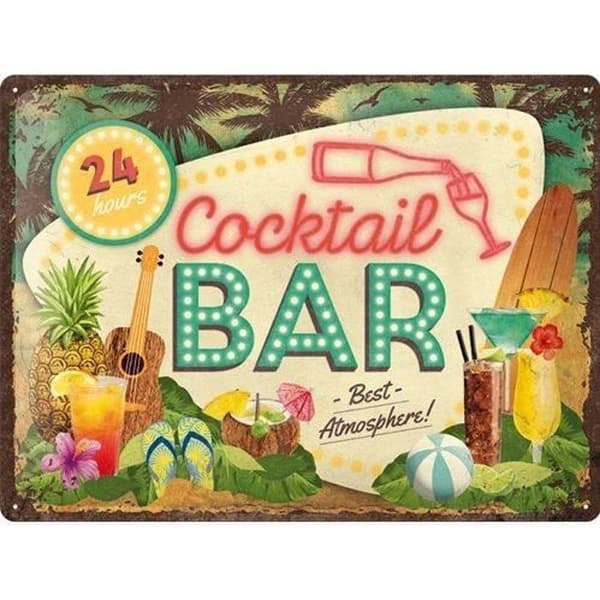 Metalltallrik 30 X 40 cm Cocktailbar