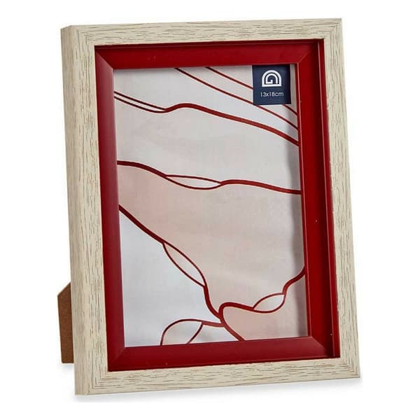 Fotoramme 17 x 2 x 21,8 cm Krystal Rød Træ Brun Plastik (6 enheder)