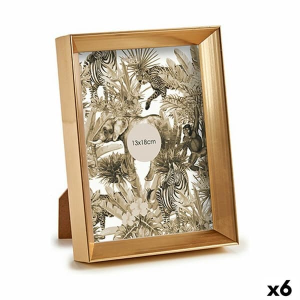 Fotoramme 15,2 x 20,2 x 3,5 cm Gylden Plastik Glas (6 enheder)